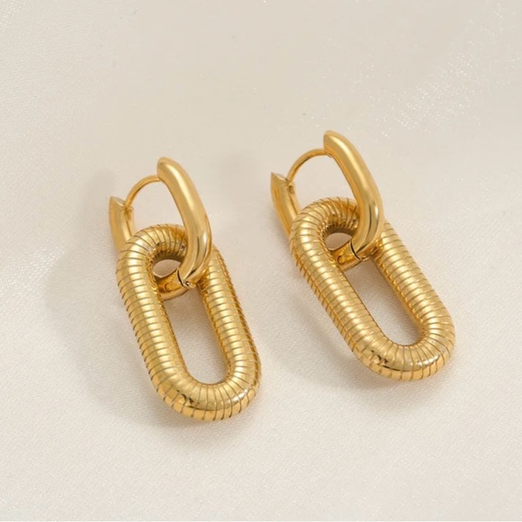 Gold and Silver Hoop Earrings - Picture 2 of 2